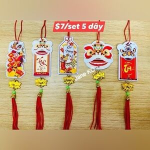 Tet Red and Gold Hanging Decorations